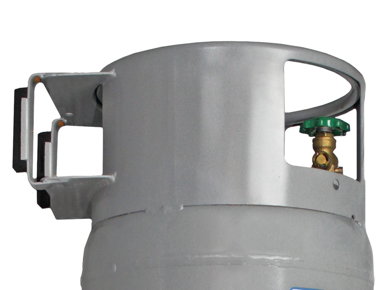 Load image into Gallery viewer, Flame King 100lb Empty Horizontal &amp; Vertical Propane Cylinder with POL &amp; Wheels
