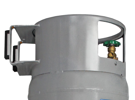 Flame King 100lb Empty Horizontal & Vertical Propane Cylinder with POL & Wheels
