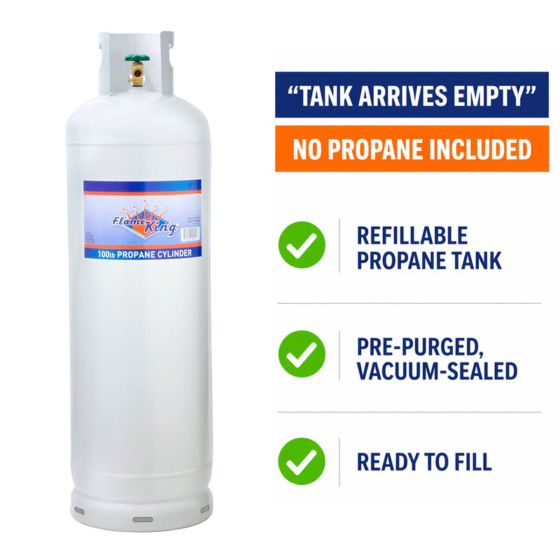 Load image into Gallery viewer, Flame King 100lb Empty Propane Tank LP Cylinder with POL Valve
