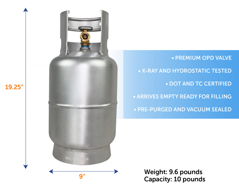 Load image into Gallery viewer, Flame King Lightweight 10lb Aluminum Propane Tank LP Cylinder with OPD
