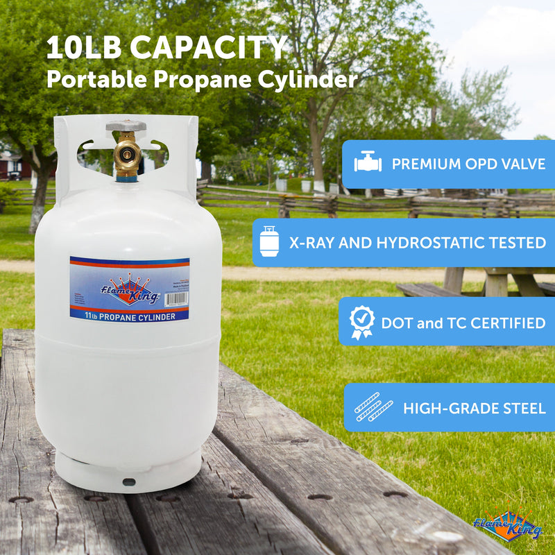 Load image into Gallery viewer, Flame King 10lb Propane Tank LP Cylinder with OPD
