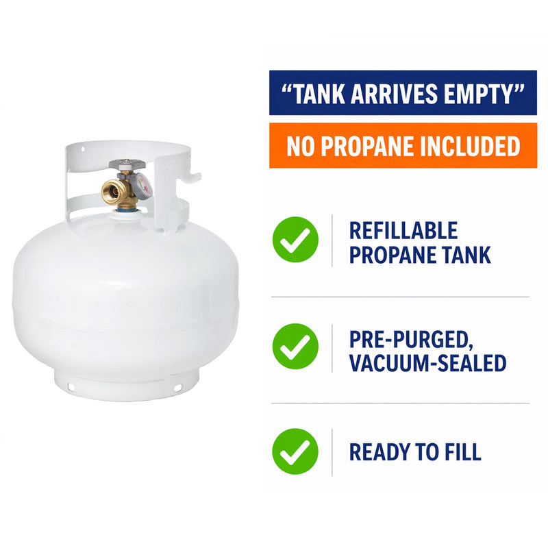 Load image into Gallery viewer, Flame King 11lb Propane Tank Cylinder Squatty with Gauge and Type 1 OPD Valve
