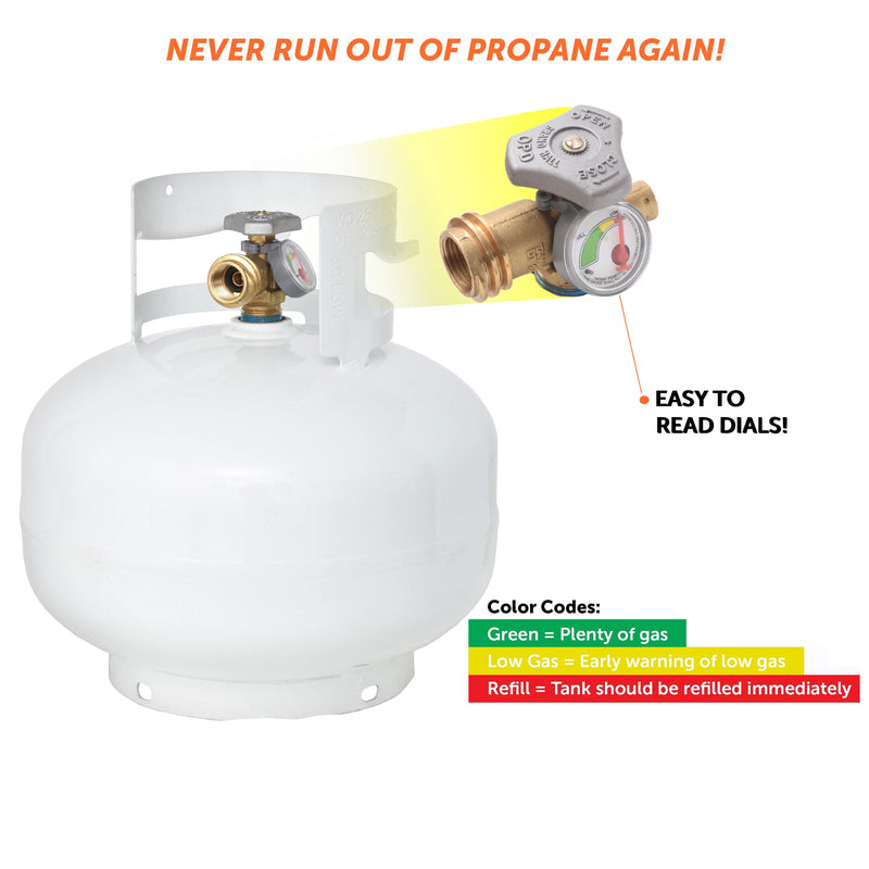 Load image into Gallery viewer, Flame King 11lb Propane Tank Cylinder Squatty with Gauge and Type 1 OPD Valve
