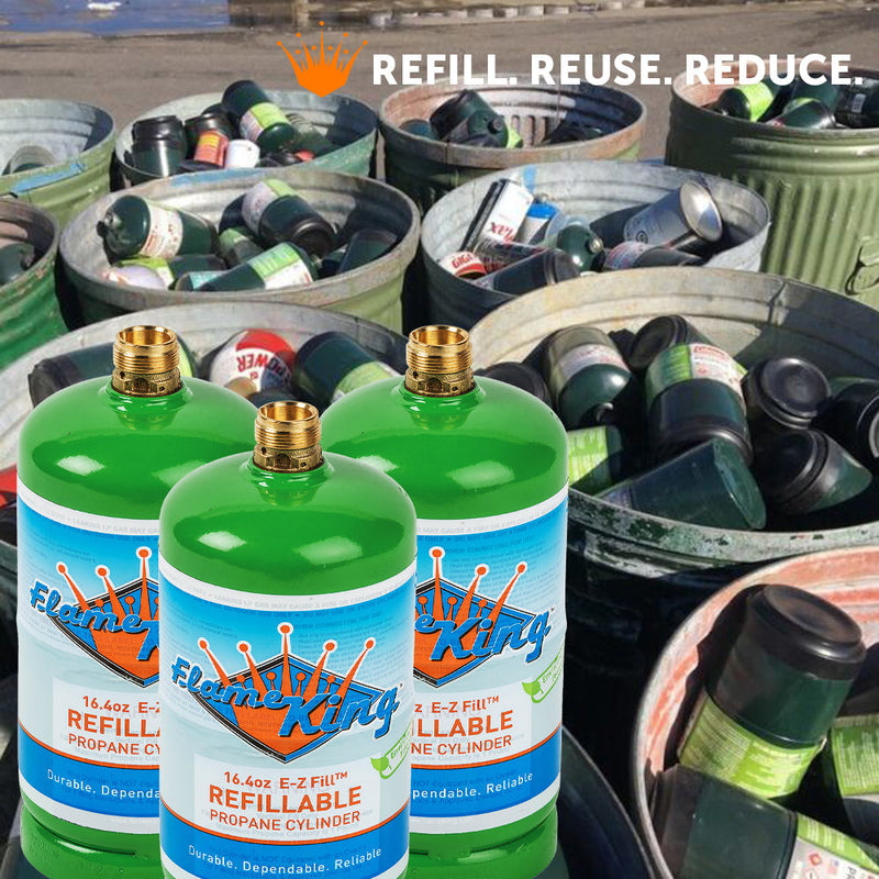 Load image into Gallery viewer, Flame King Eco Friendly Sustainable 1lb Empty Refillable Propane Tank LP Cylinder
