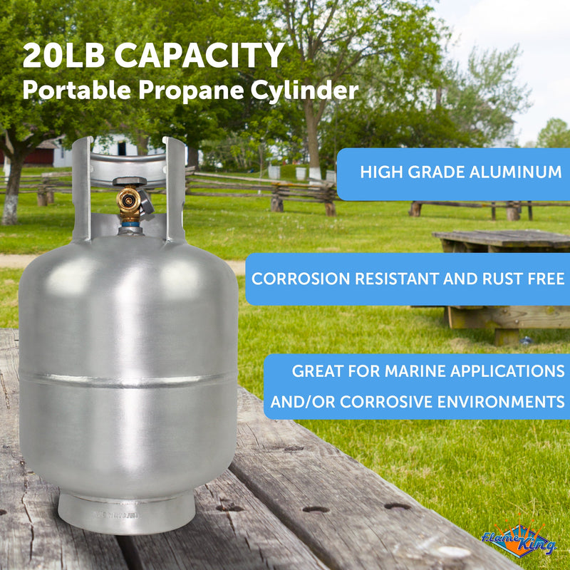 Load image into Gallery viewer, Flame King Lightweight 20lb Aluminum Propane Tank LP Cylinder with OPD &amp; Gauge
