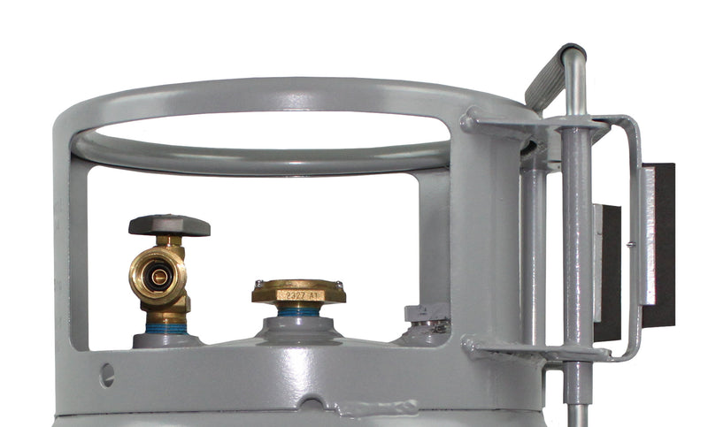 Load image into Gallery viewer, Flame King 30lb Horizontal &amp; Vertical Propane Cylinder Gauge OPD &amp; Wheels
