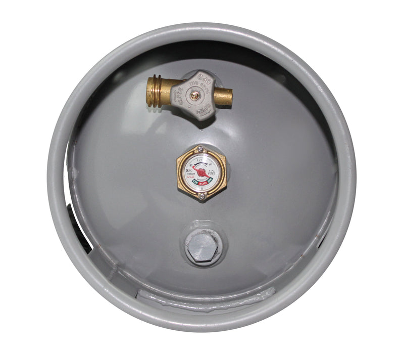 Load image into Gallery viewer, Flame King 30lb Horizontal &amp; Vertical Propane Cylinder Gauge OPD &amp; Wheels
