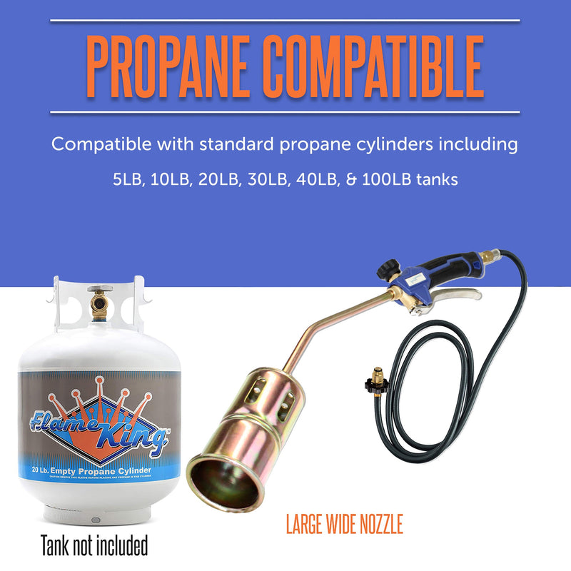 Load image into Gallery viewer, Flame King Propane Torch Weed Burner with Blast Trigger 320,000 BTU
