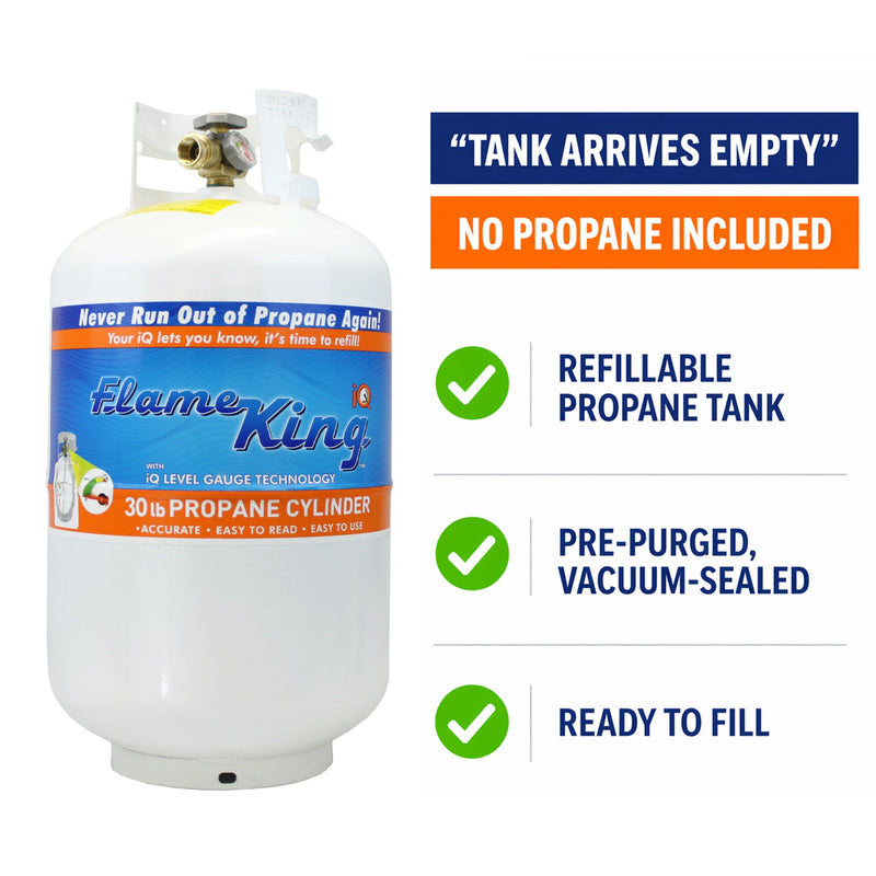 Load image into Gallery viewer, Flame King 30lb Propane Tank LP Cylinder with OPD &amp; Gauge
