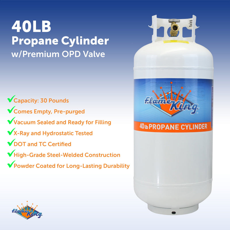 Load image into Gallery viewer, Flame King 40lb Propane Tank LP Cylinder with OPD
