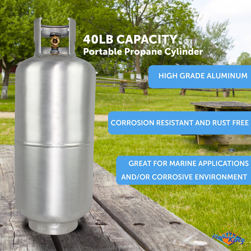 Load image into Gallery viewer, Flame King Lightweight Aluminum 40lb Propane Tank Cylinder Premium OPD Valve
