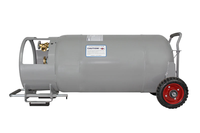 Load image into Gallery viewer, Flame King 40lb Horizontal &amp; Vertical Empty Propane Cylinder with OPD &amp; Wheels
