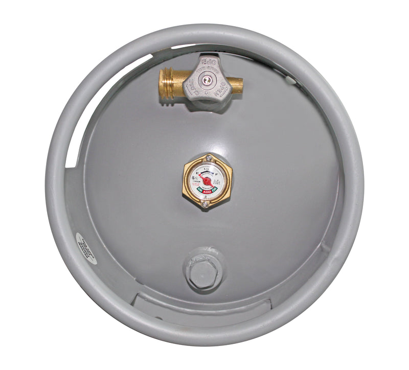 Load image into Gallery viewer, Flame King 40lb Horizontal &amp; Vertical Empty Propane Cylinder with OPD &amp; Wheels
