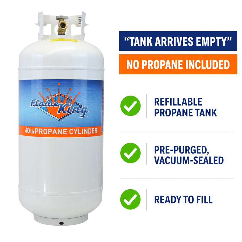 Load image into Gallery viewer, Flame King 40lb Propane Tank LP Cylinder with OPD
