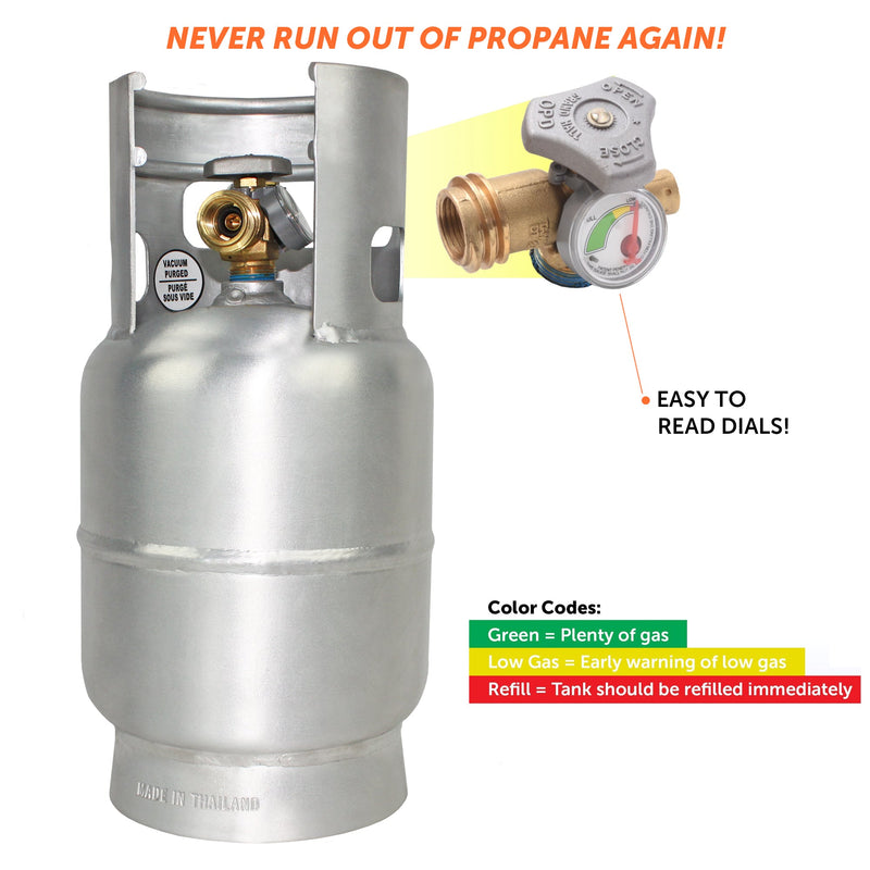 Load image into Gallery viewer, Flame King Lightweight 5lb Aluminum Propane Tank LP Cylinder with OPD &amp; Gauge
