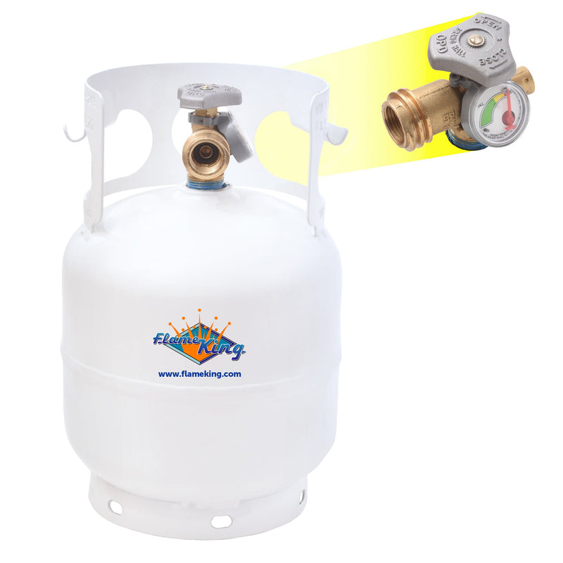 Load image into Gallery viewer, Flame King Portable 5lb Propane Tank LP Cylinder with OPD &amp; Gauge
