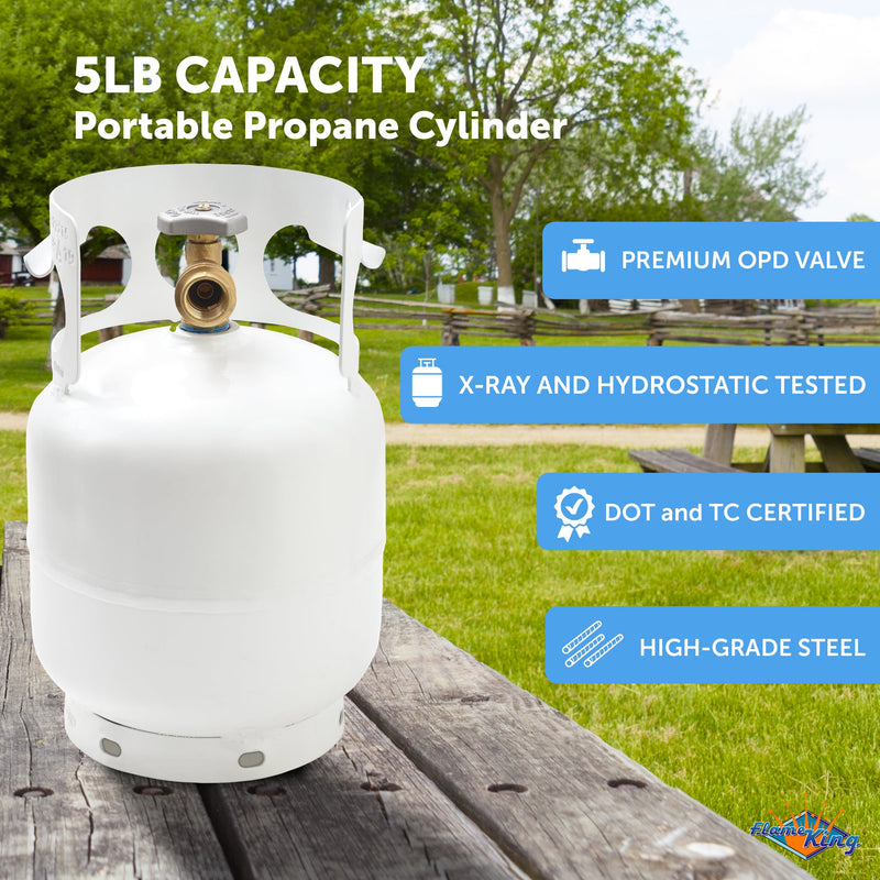Load image into Gallery viewer, Flame King 5lb Propane Tank LP Cylinder with OPD
