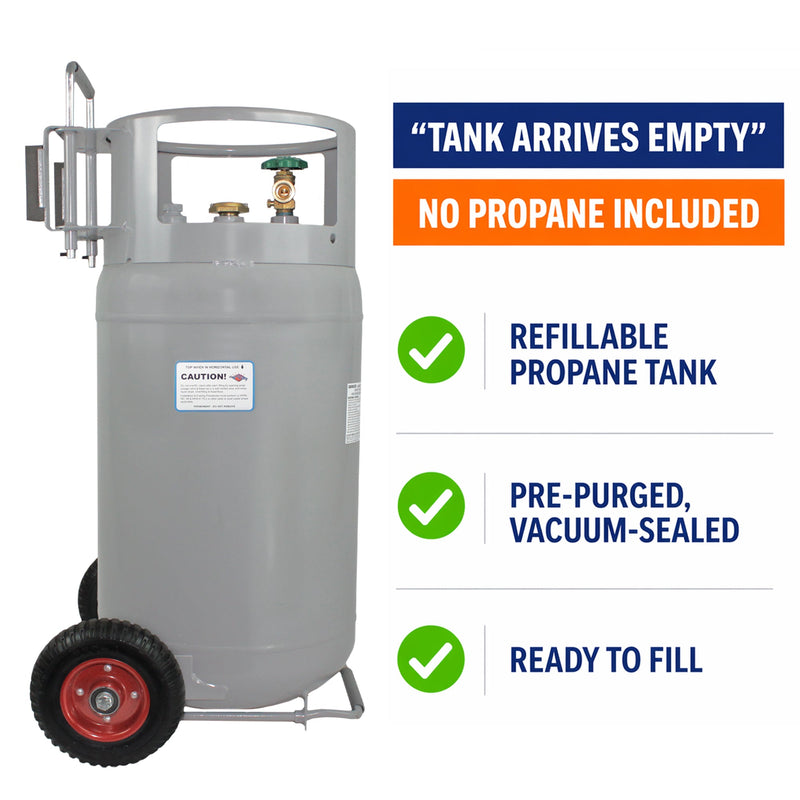 Load image into Gallery viewer, Flame King 60lb Horizontal &amp; Vertical Propane Cylinder Gauge POL &amp; Wheels
