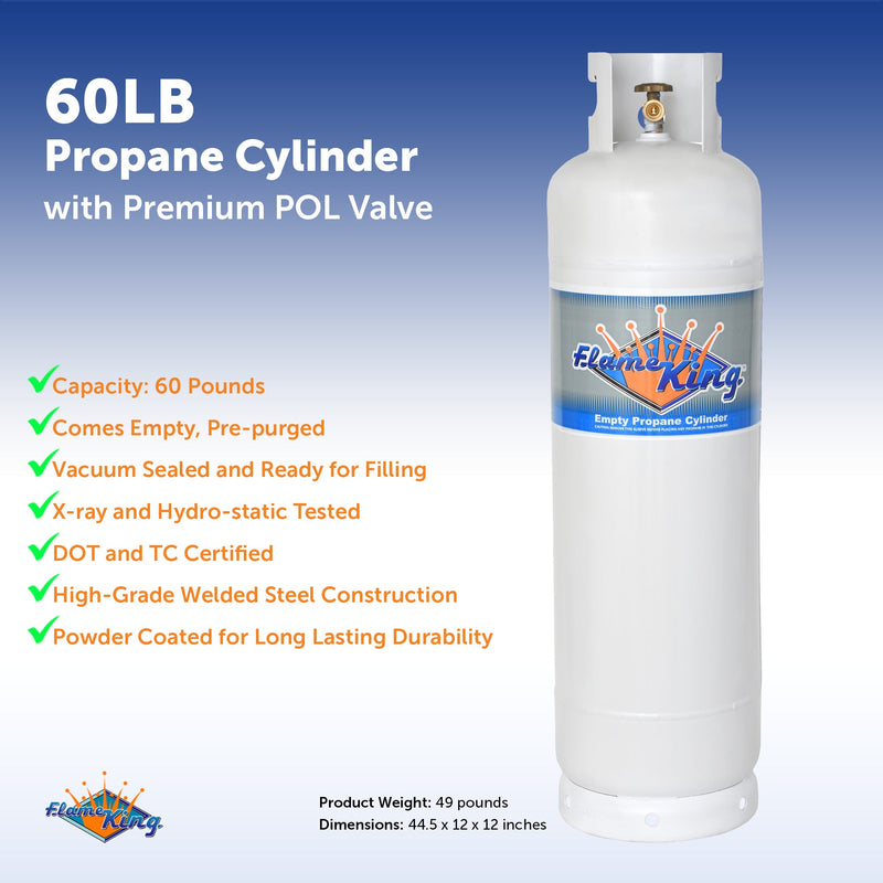 Load image into Gallery viewer, Flame King 60lb Propane Tank LP Cylinder with POL
