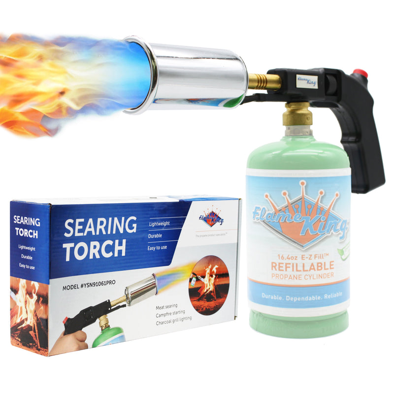 Load image into Gallery viewer, Flame King High Intensity Propane Cooking Searing Torch with Electric Start &amp; Comfort Handle
