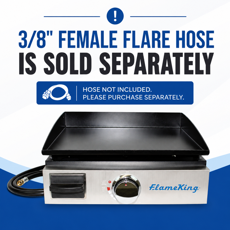Load image into Gallery viewer, Flame King 17 inch LP Griddle with Small Regulator for RV pullout
