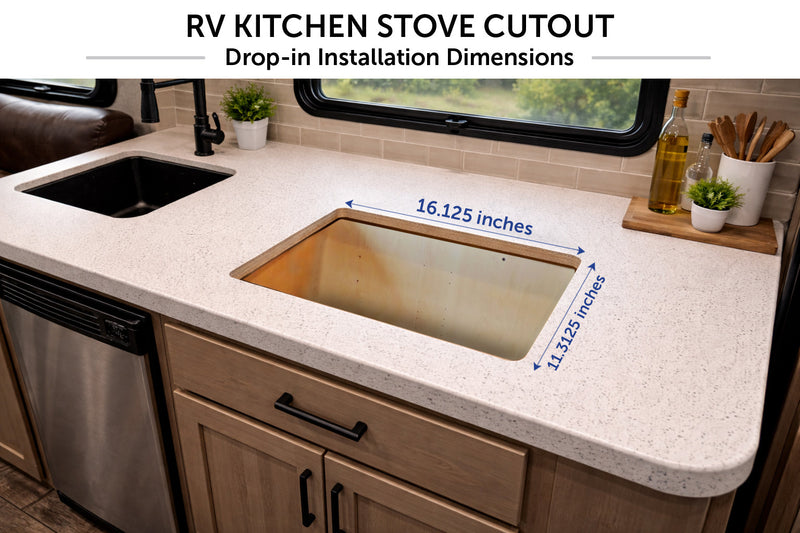Load image into Gallery viewer, Flame King 2 Burner Built-In RV Trailer Stove with Wind Shield
