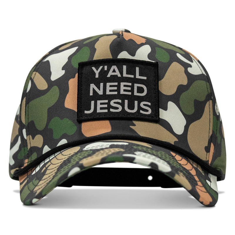 Load image into Gallery viewer, Y'all Need Jesus Patch 5 Pannel Snapback
