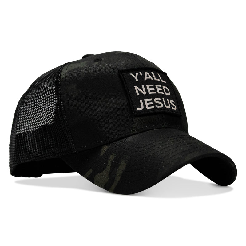 Load image into Gallery viewer, Y'all Need Jesus Patch Snapback Hat
