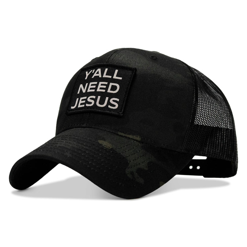 Load image into Gallery viewer, Y'all Need Jesus Patch Snapback Hat
