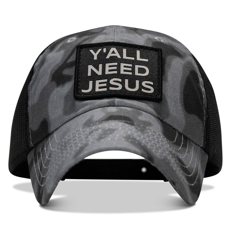 Load image into Gallery viewer, Y'all Need Jesus Patch Tactical Ripstop Mesh Snapback Hat
