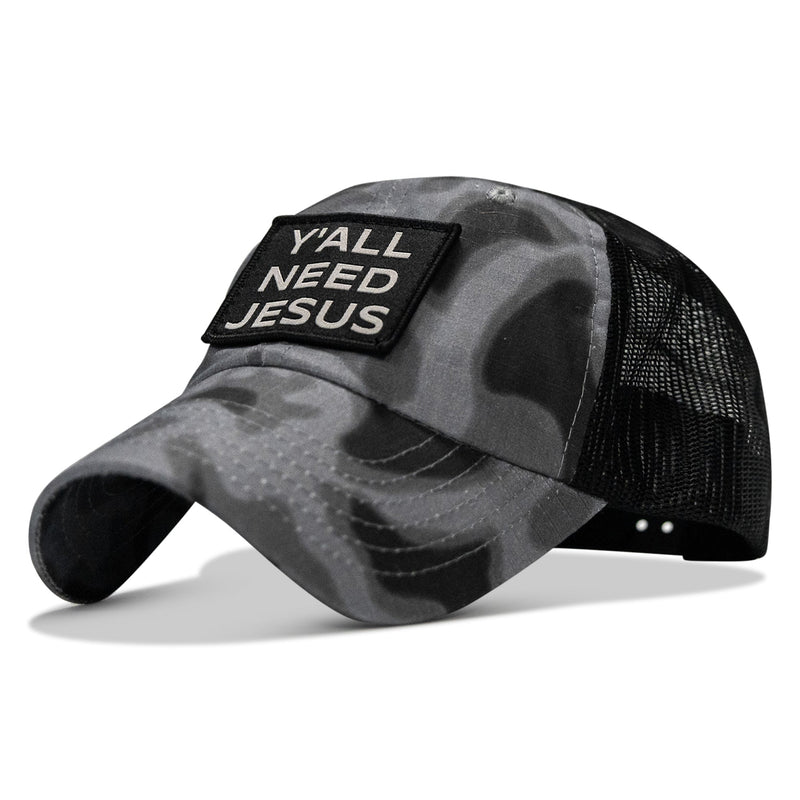 Load image into Gallery viewer, Y'all Need Jesus Patch Tactical Ripstop Mesh Snapback Hat
