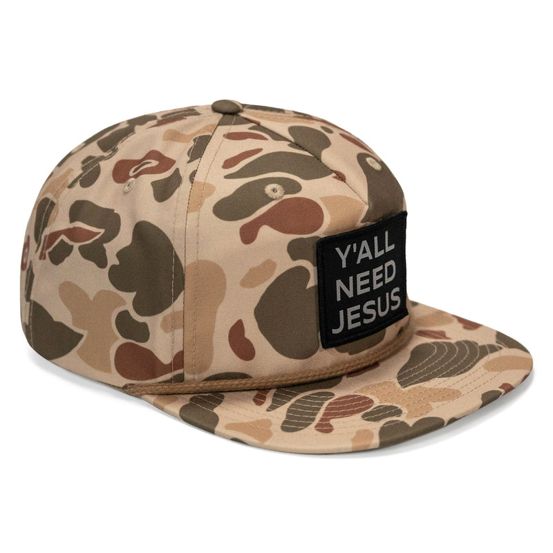 Load image into Gallery viewer, Y'all Need Jesus Patch Flatbill Hat
