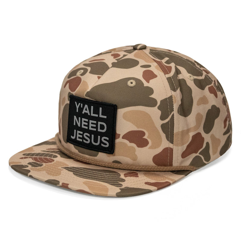 Load image into Gallery viewer, Y'all Need Jesus Patch Flatbill Hat
