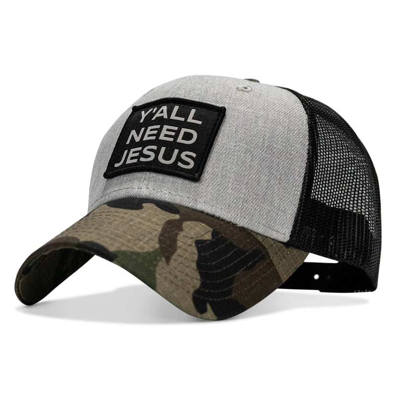 Load image into Gallery viewer, Y'all Need Jesus Patch Snapback Hat
