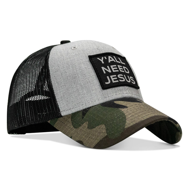 Load image into Gallery viewer, Y'all Need Jesus Patch Snapback Hat
