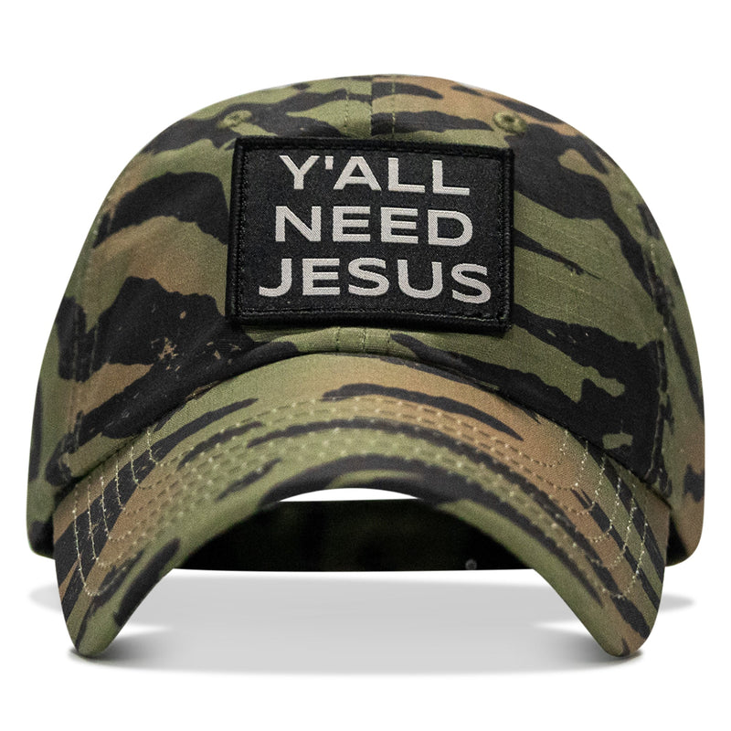 Load image into Gallery viewer, Y'all Need Jesus Patch Tactical Ripstop Mesh Snapback Hat
