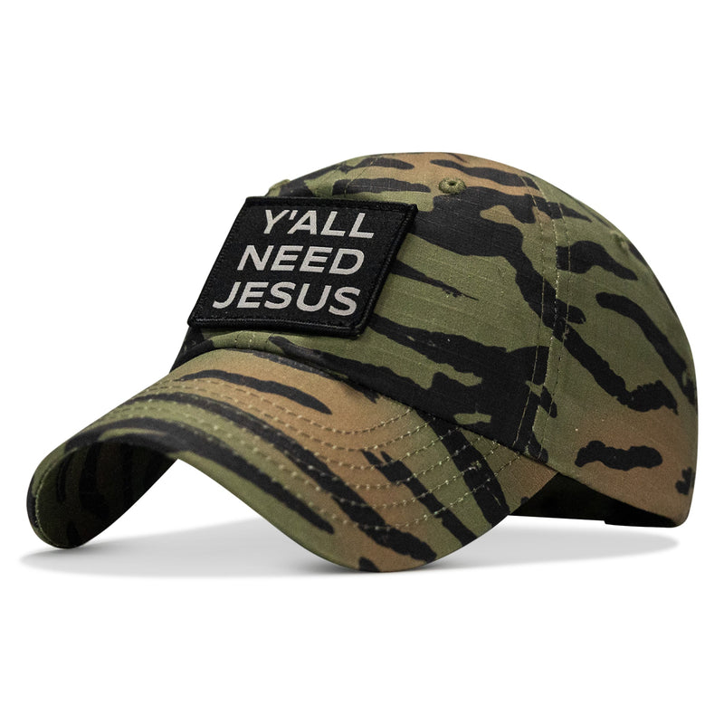 Load image into Gallery viewer, Y'all Need Jesus Patch Tactical Ripstop Mesh Snapback Hat
