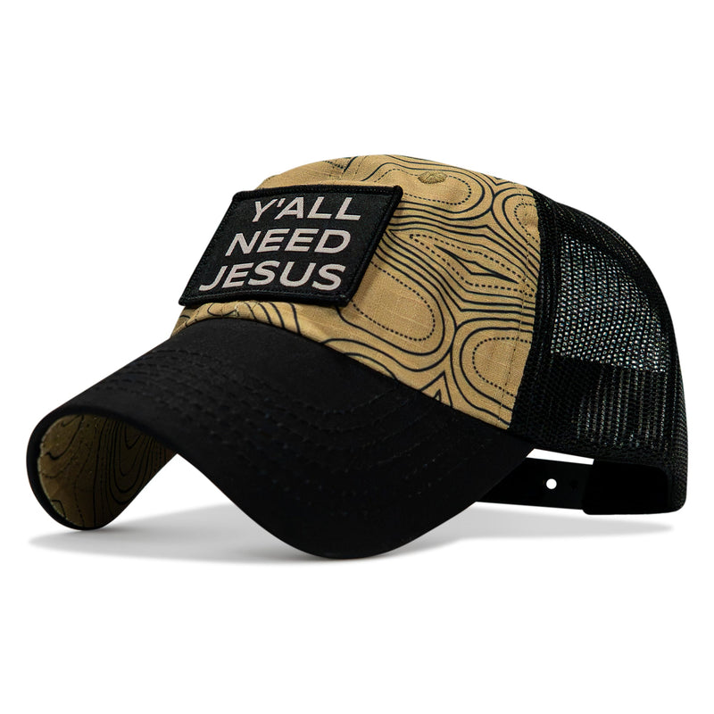 Load image into Gallery viewer, Y'all Need Jesus Patch Tactical Ripstop Mesh Snapback Hat
