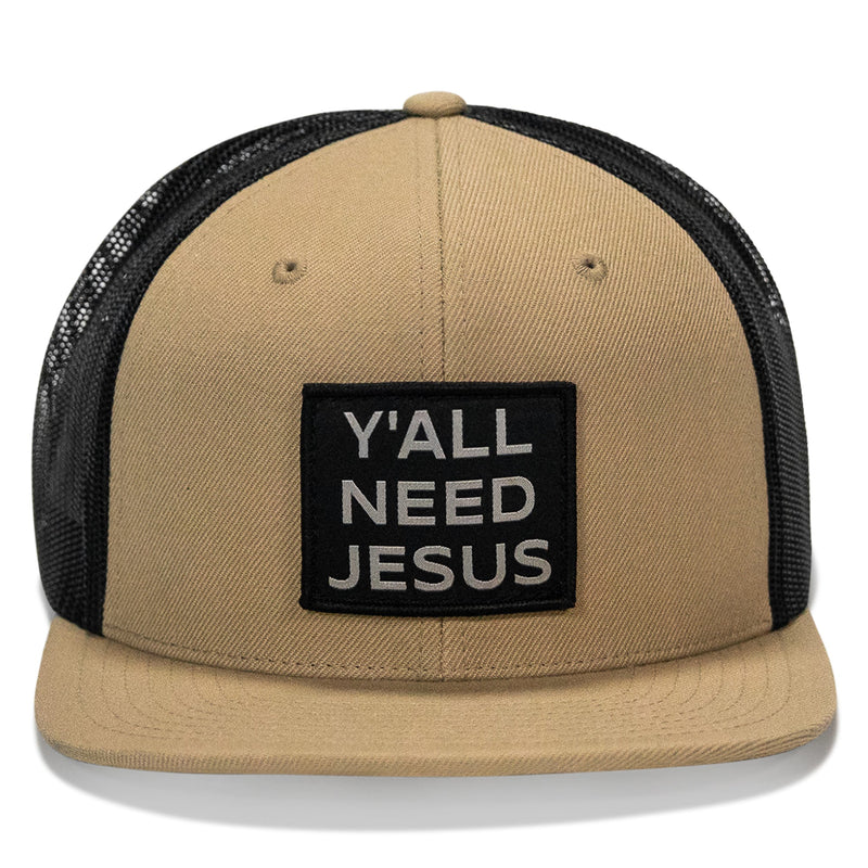 Load image into Gallery viewer, Y'all Need Jesus Patch Flatbill Hat
