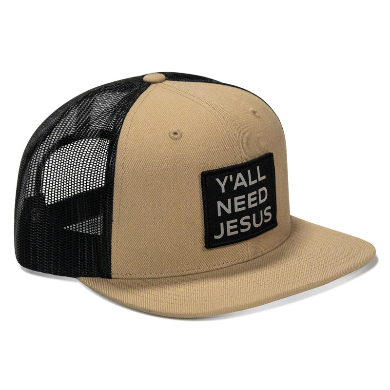 Load image into Gallery viewer, Y'all Need Jesus Patch Flatbill Hat
