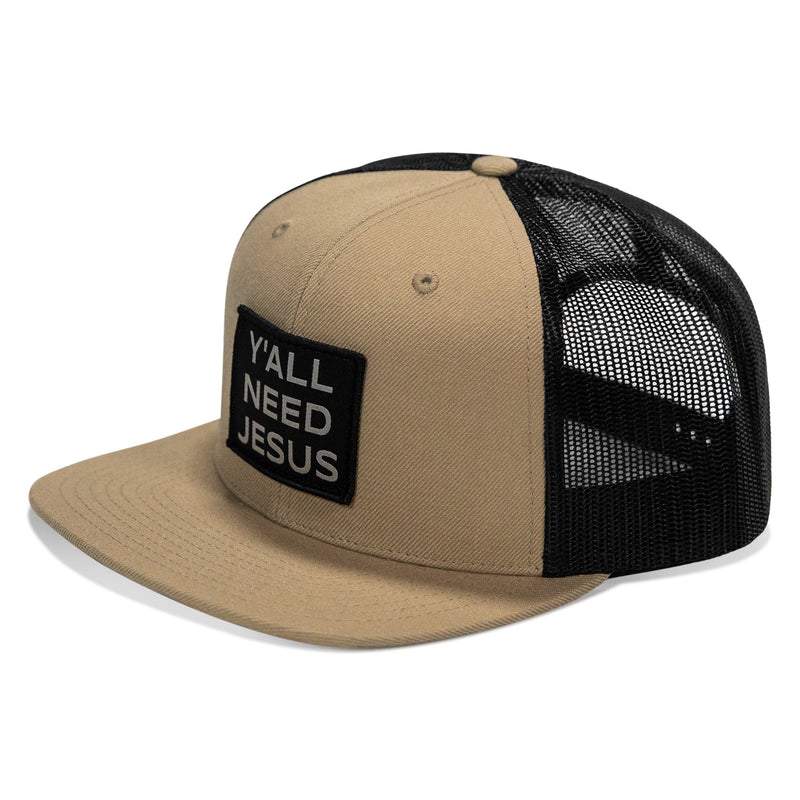 Load image into Gallery viewer, Y'all Need Jesus Patch Flatbill Hat
