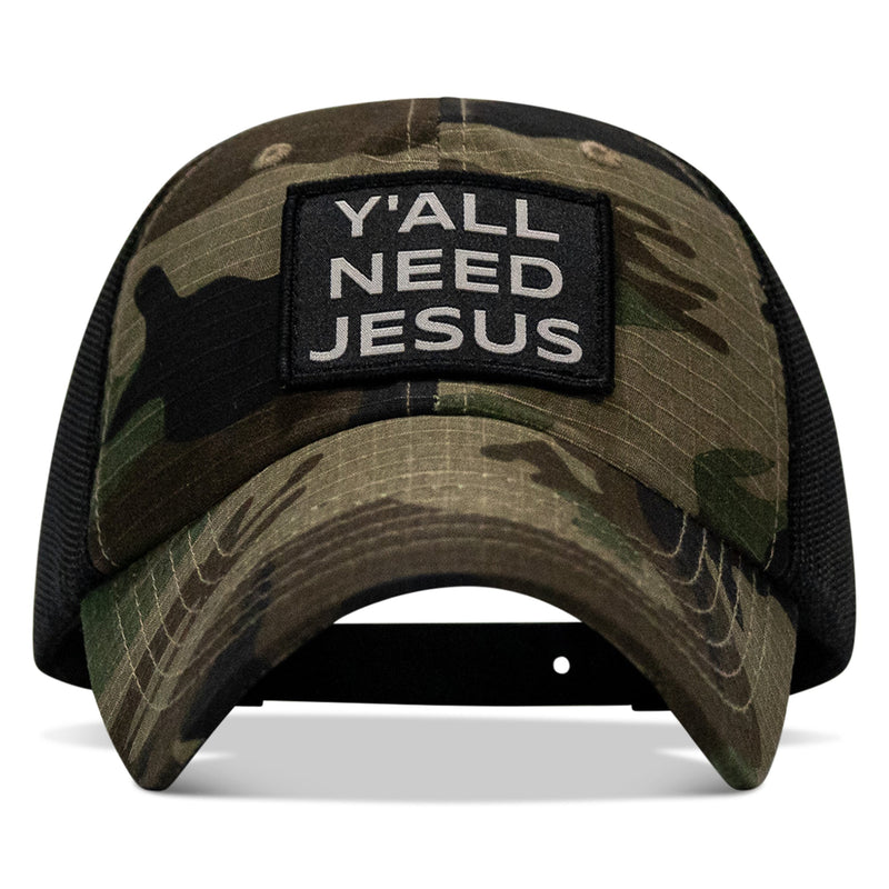 Load image into Gallery viewer, Y'all Need Jesus Patch Tactical Ripstop Mesh Snapback Hat
