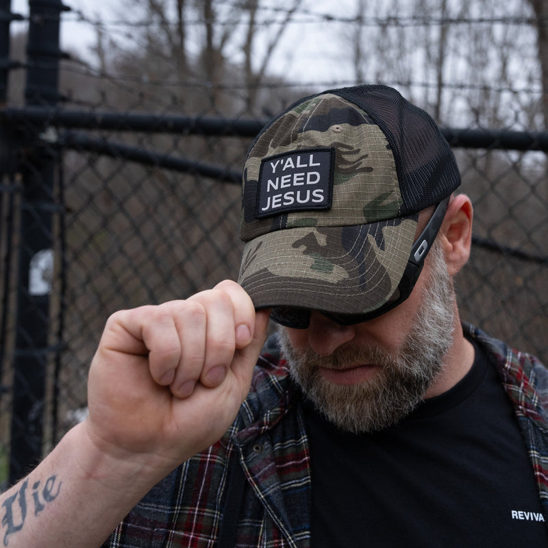 Load image into Gallery viewer, Y'all Need Jesus Patch Tactical Ripstop Mesh Snapback Hat
