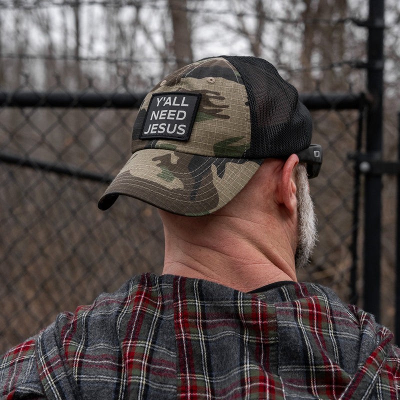 Load image into Gallery viewer, Y'all Need Jesus Patch Tactical Ripstop Mesh Snapback Hat
