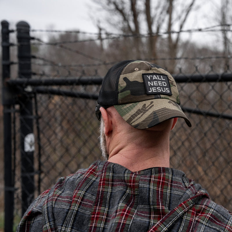 Load image into Gallery viewer, Y'all Need Jesus Patch Tactical Ripstop Mesh Snapback Hat
