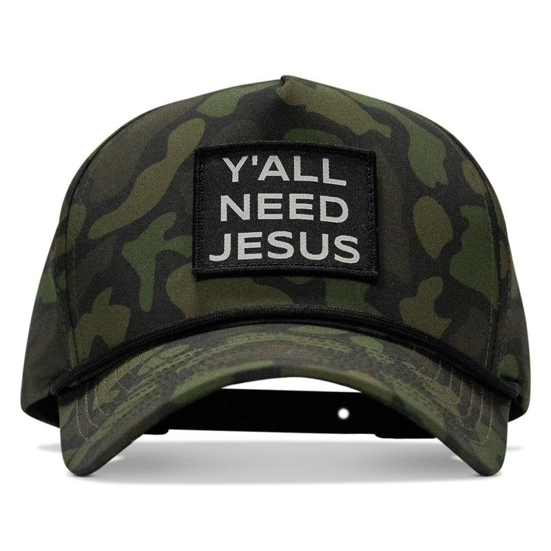 Load image into Gallery viewer, Y'all Need Jesus Patch 5 Pannel Snapback
