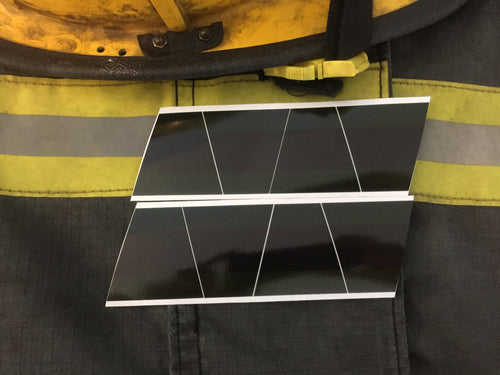 BLACKED OUT YELLOW AND GREY TRIPLE STRIPE REFLECTIVE HELMET (TET) TETRAHEDRON 8 PACK