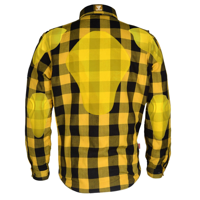 Load image into Gallery viewer, Protective Flannel Shirt - Yellow and Black Checkered
