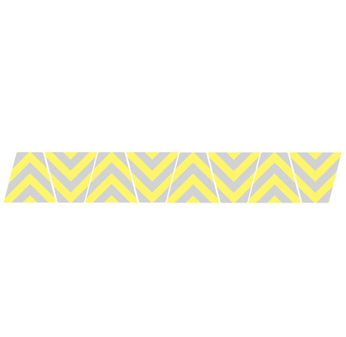 YELLOW & GREY CHEVRON STRIPE REFLECTIVE HELMET (TET) TETRAHEDRON 8 PACK