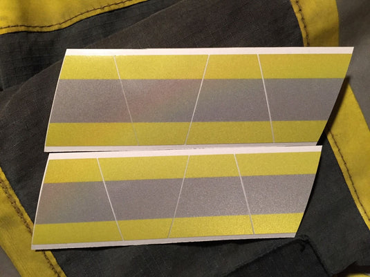 YELLOW/GREY TRIPLE STRIPE REFLECTIVE HELMET (TET) TETRAHEDRON 8 PACK